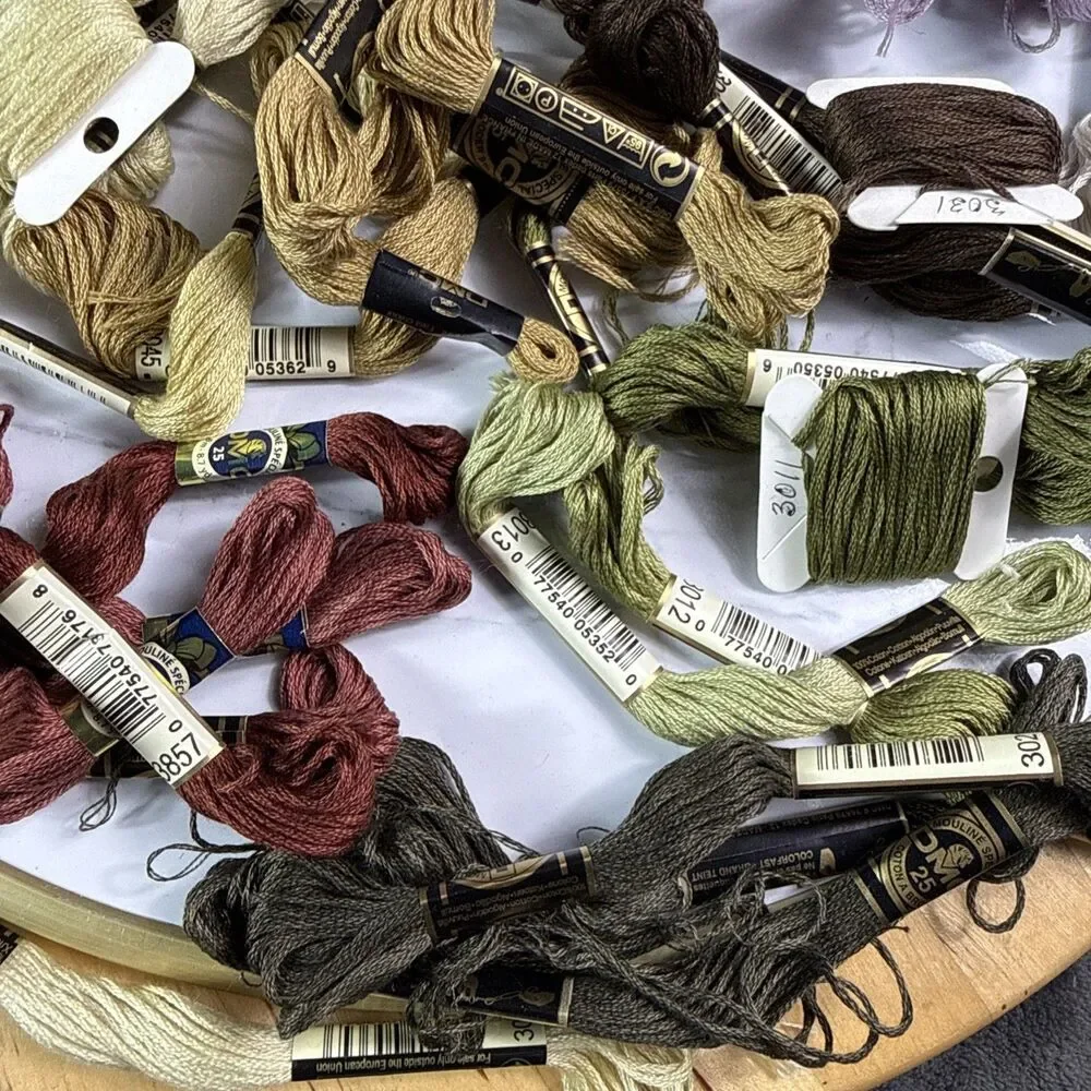 Vintage DMC Embroidery Floss Lot 53 Pcs Assorted Colors Cotton Thread Cross Stit